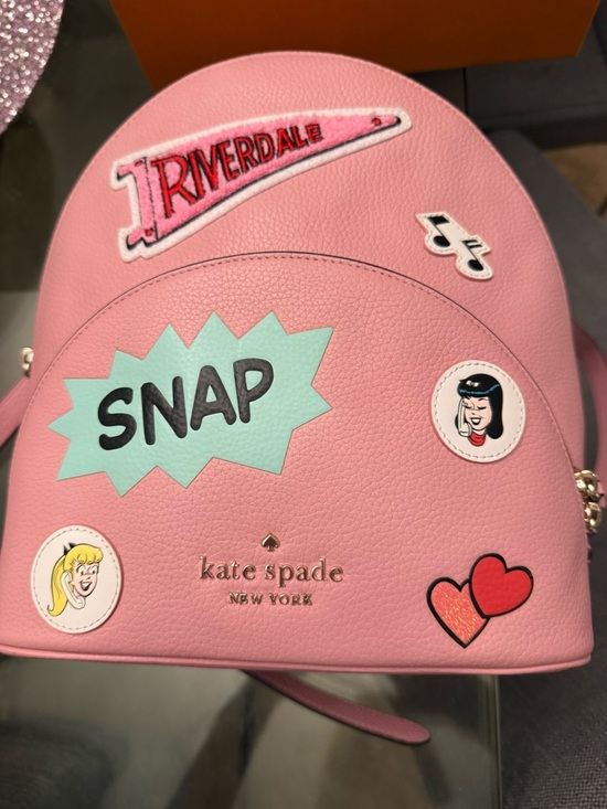 kate spade Handbags - kate spade pink Riverdale backpack with mint SNAP patch and playful decals